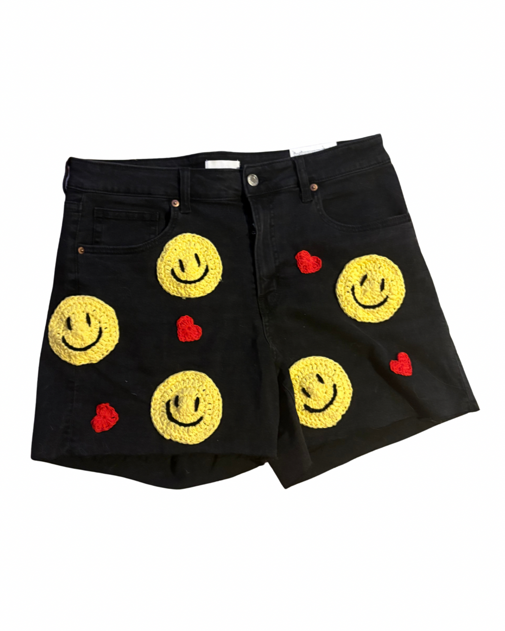 Denim upcycled shorts size 18