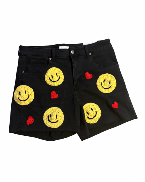 Denim upcycled shorts size 18